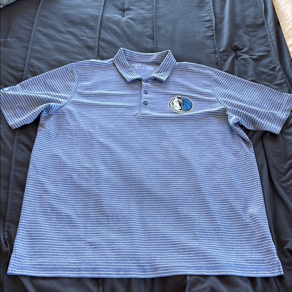 DALLAS MAVERICKS Blue Striped Polo Shirt
